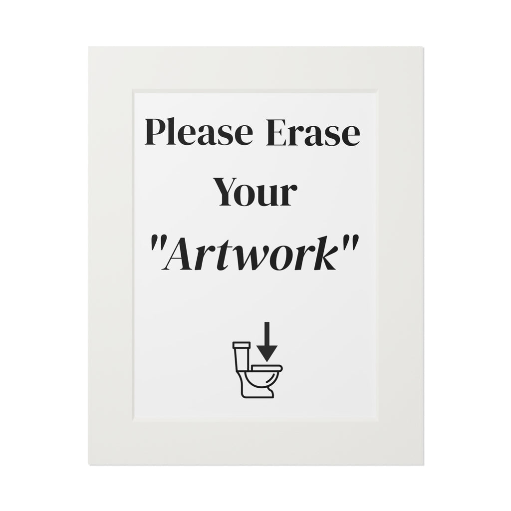 Please Erase Your 'Artwork' — Humorous Bathroom Decor