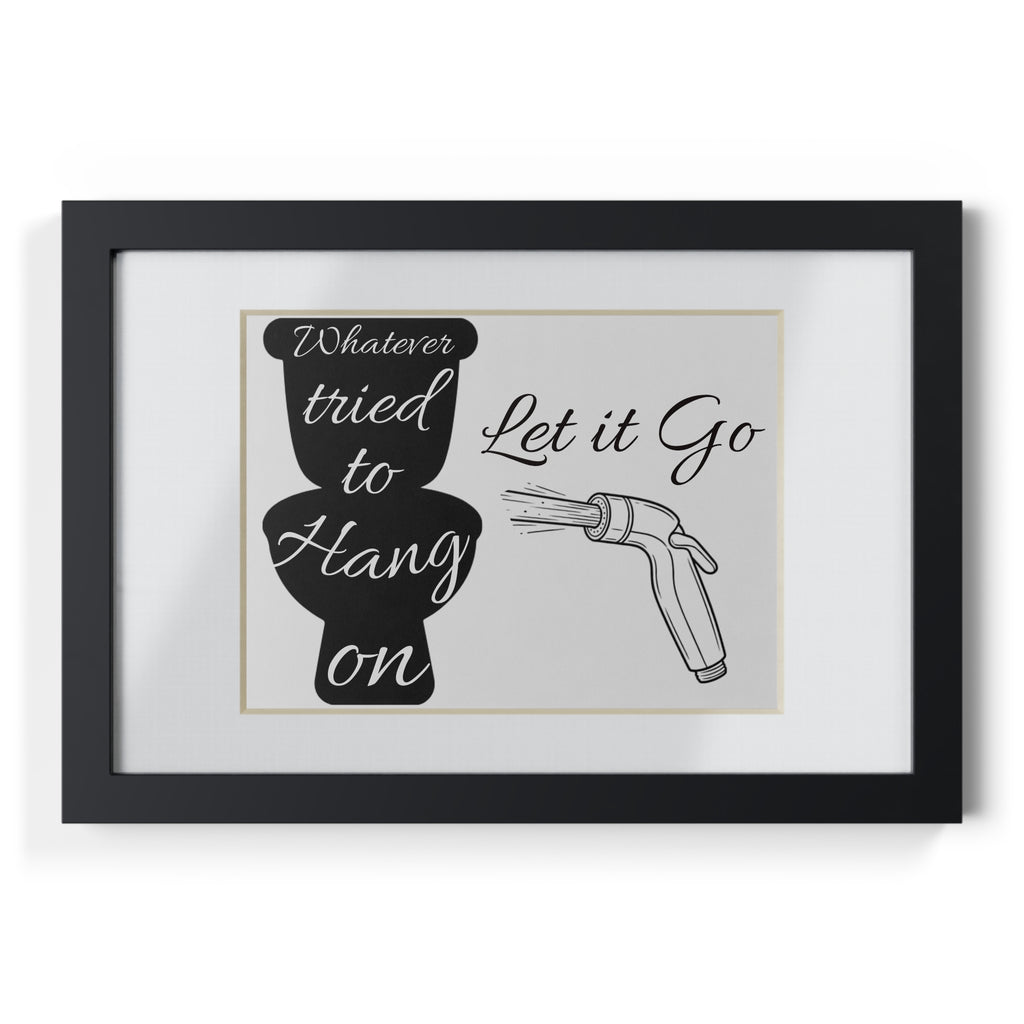 Funny Framed Bathroom Poster