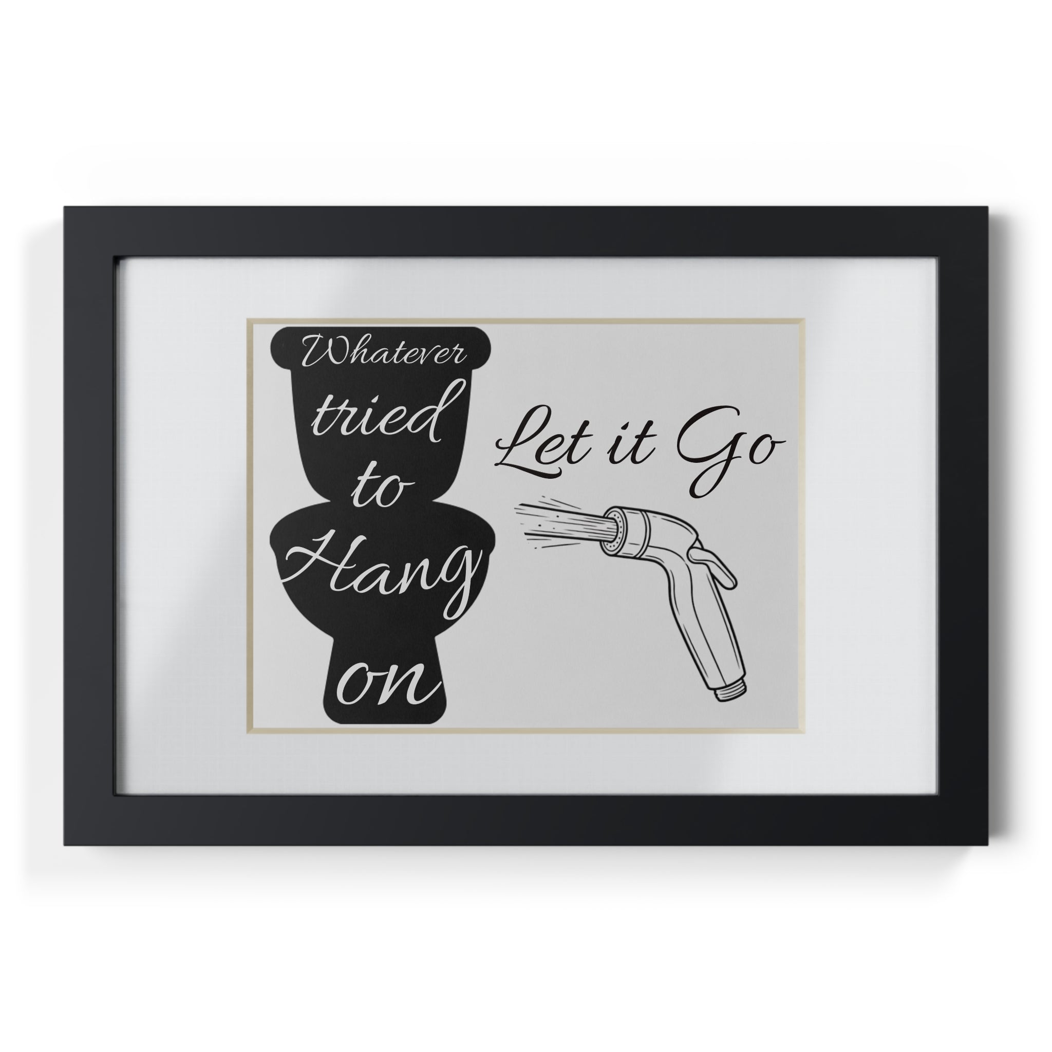 Funny Framed Bathroom Poster