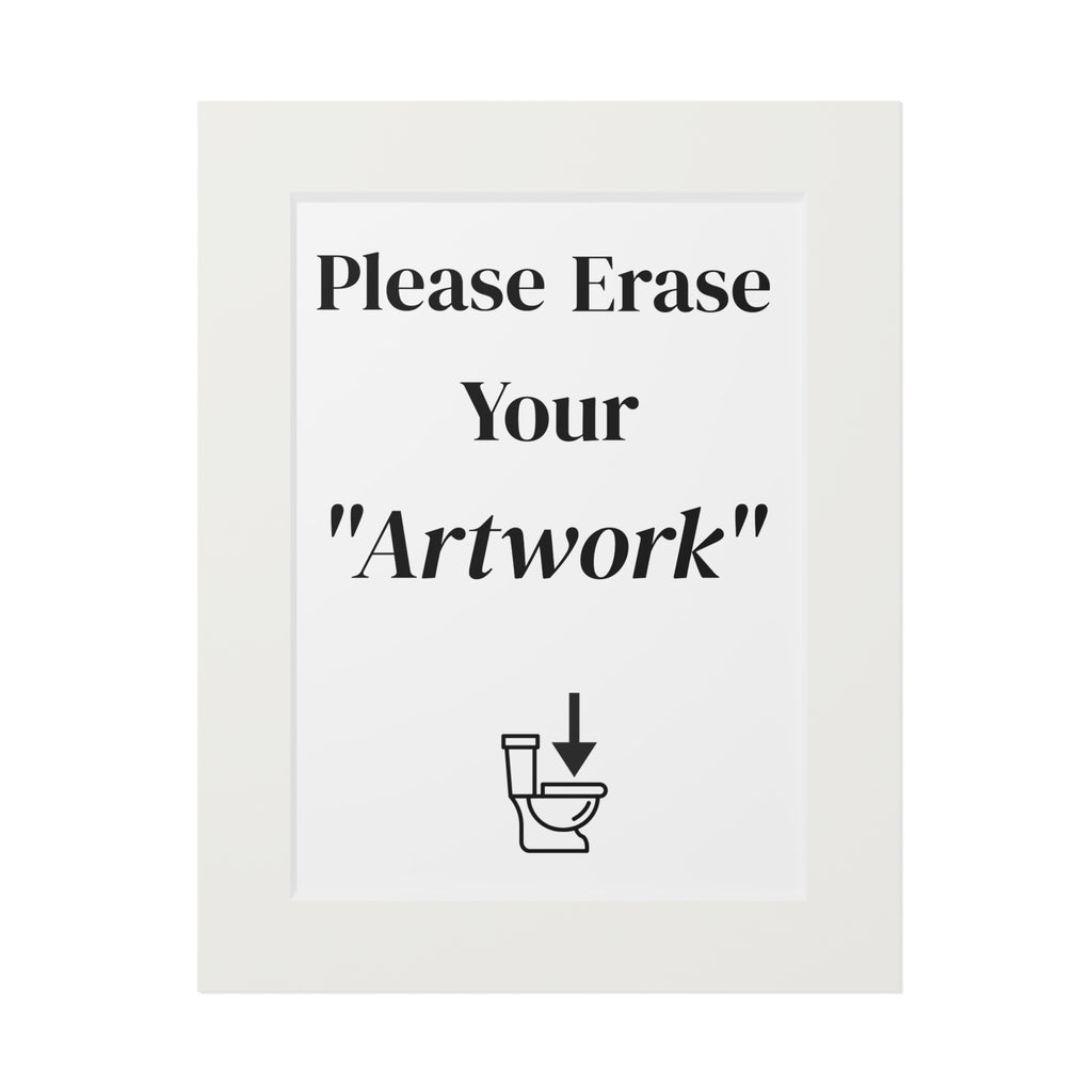 Please Erase Your 'Artwork' — Humorous Bathroom Decor