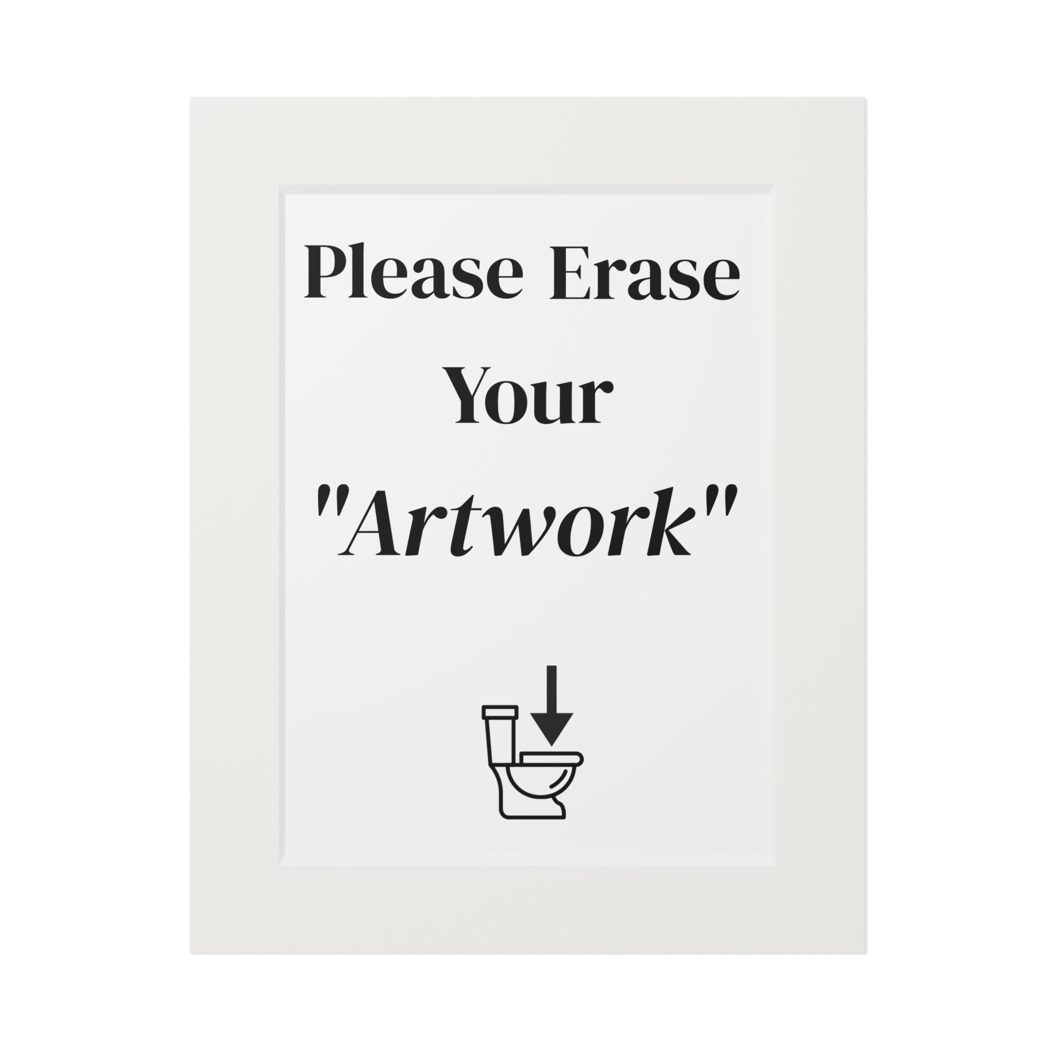 Please Erase Your 'Artwork' — Humorous Bathroom Decor