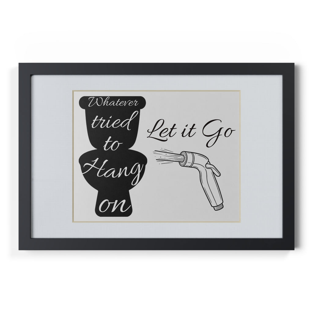 Funny Framed Bathroom Poster