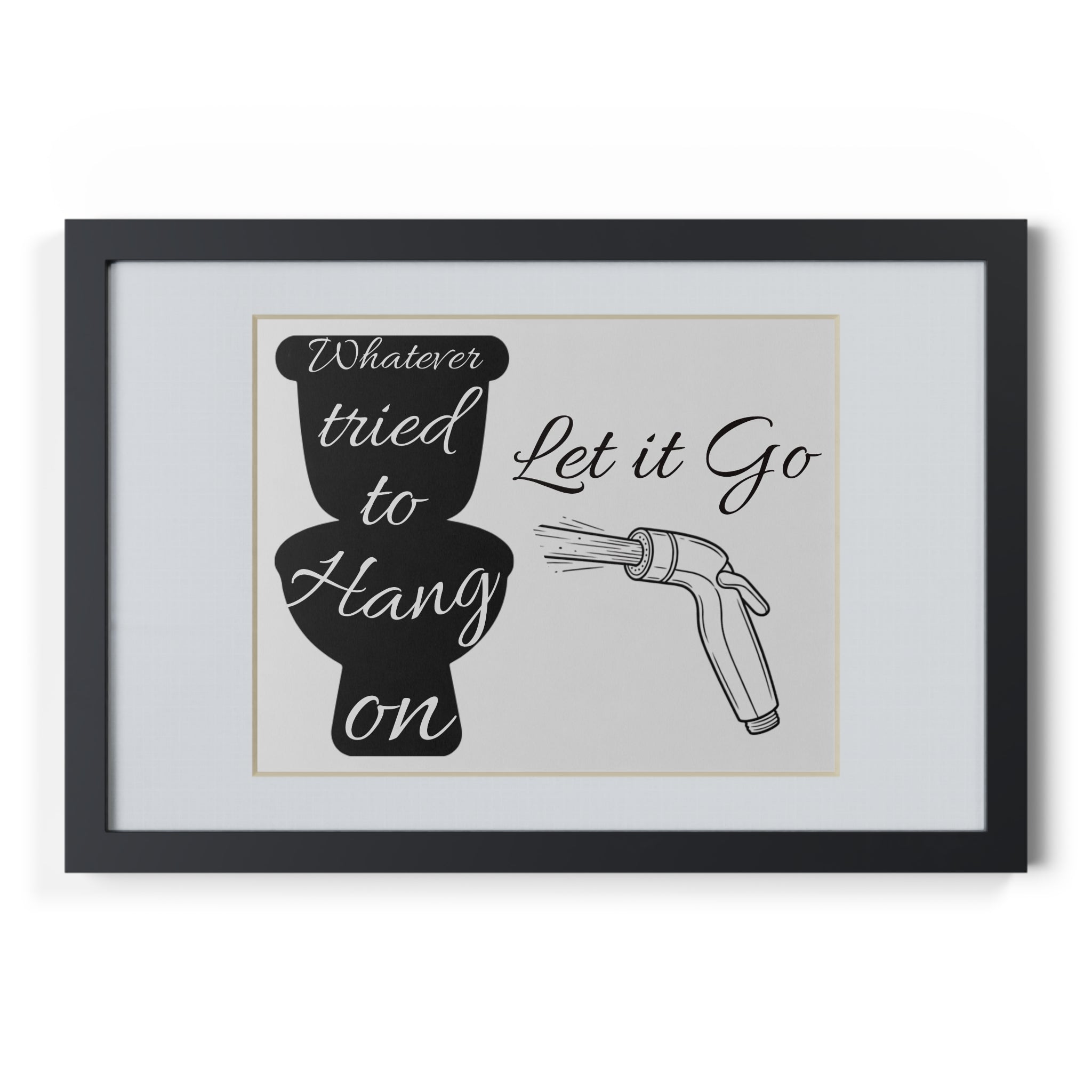 Funny Framed Bathroom Poster