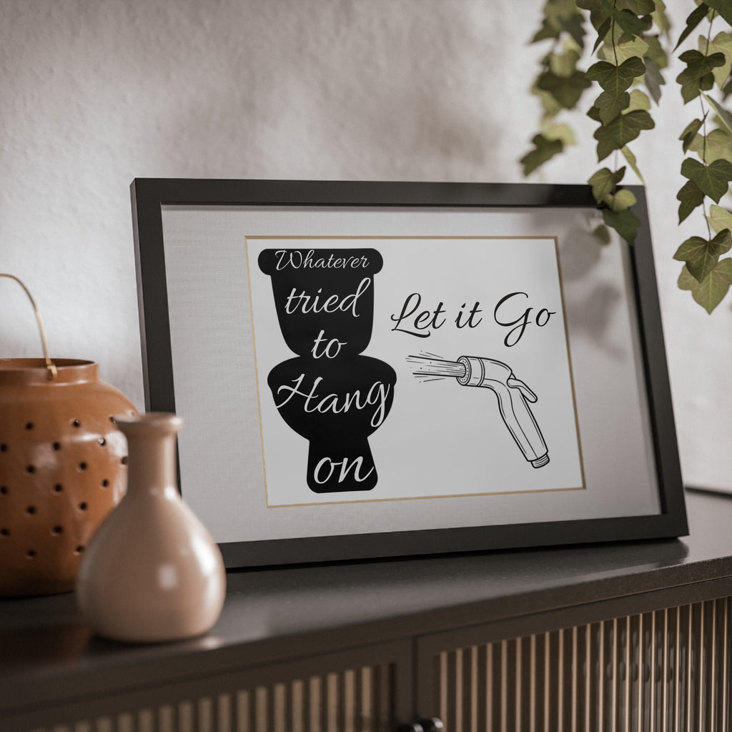 Funny Framed Bathroom Poster