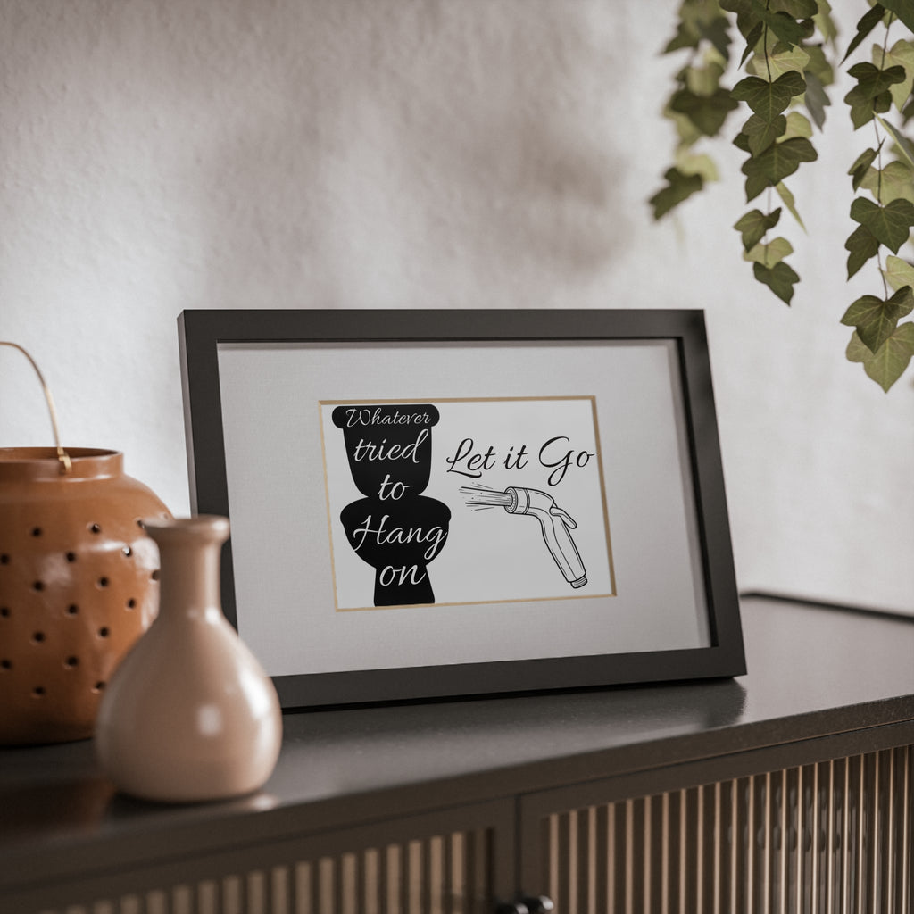 Funny Framed Bathroom Poster