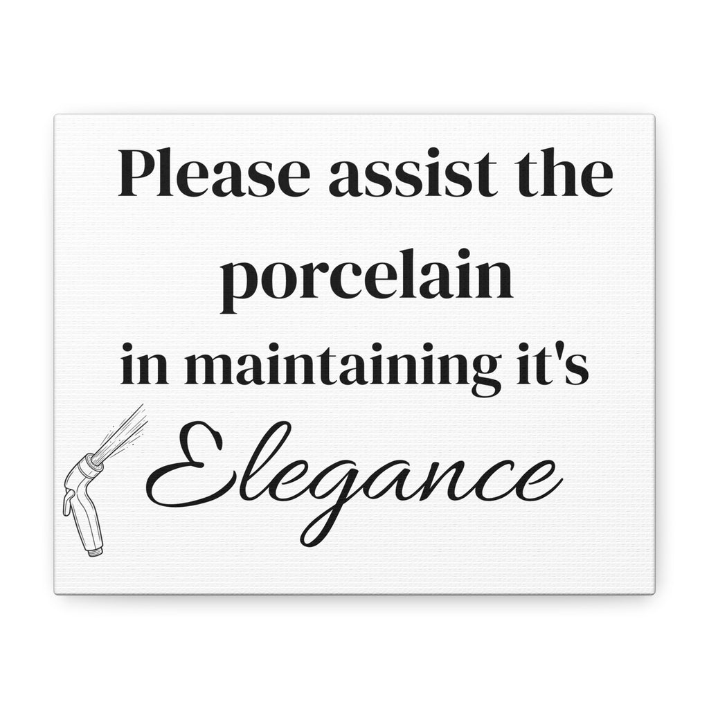 Porcelain Elegance Canvas Wall Humor— Skid Shooter Sign