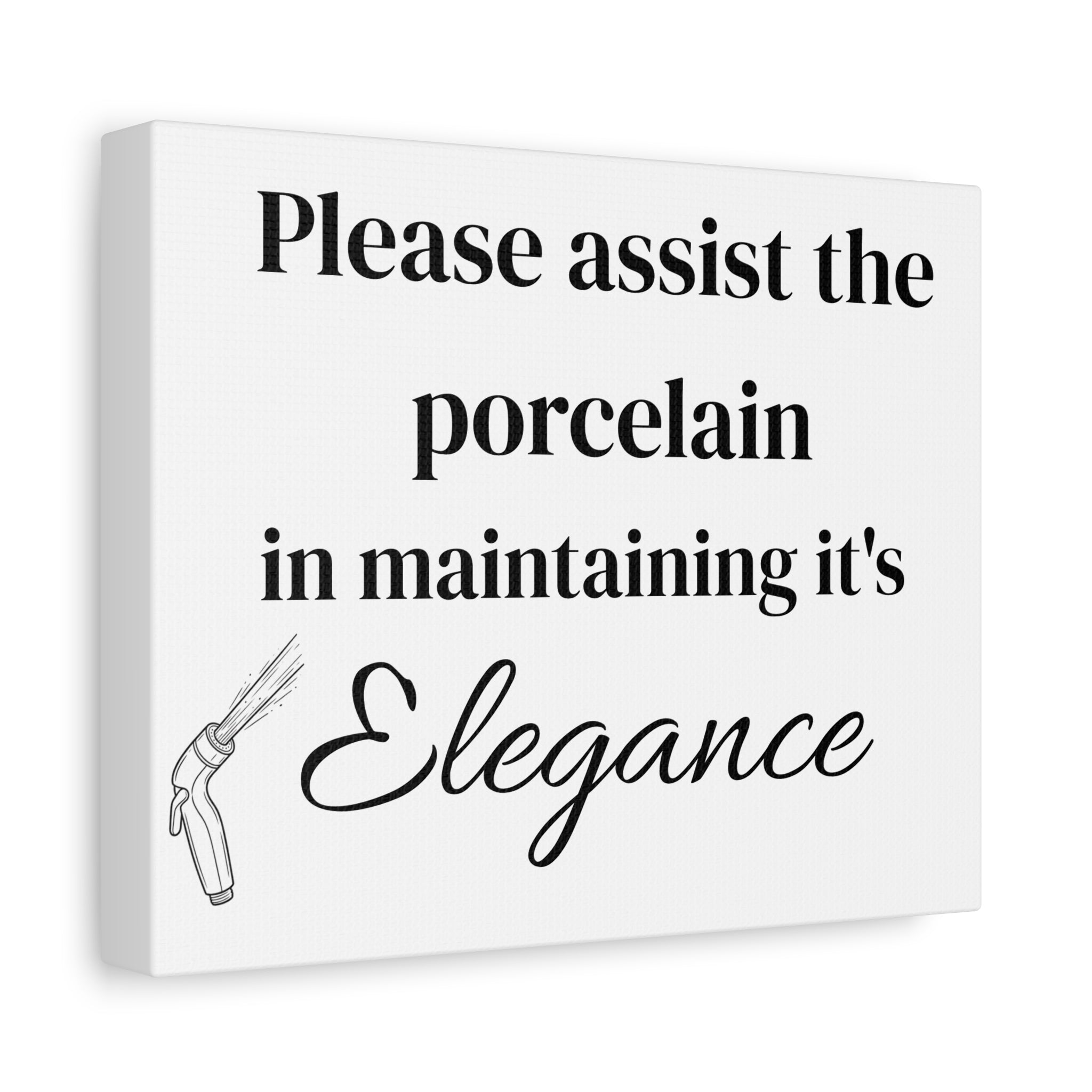 Porcelain Elegance Canvas Wall Humor— Skid Shooter Sign
