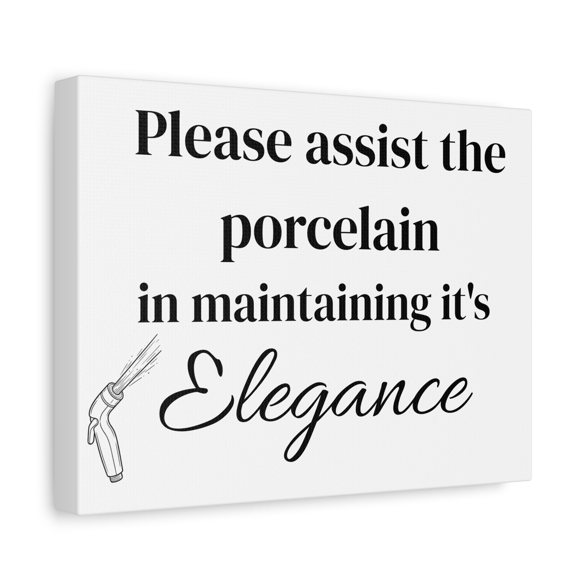 Porcelain Elegance Canvas Wall Humor— Skid Shooter Sign