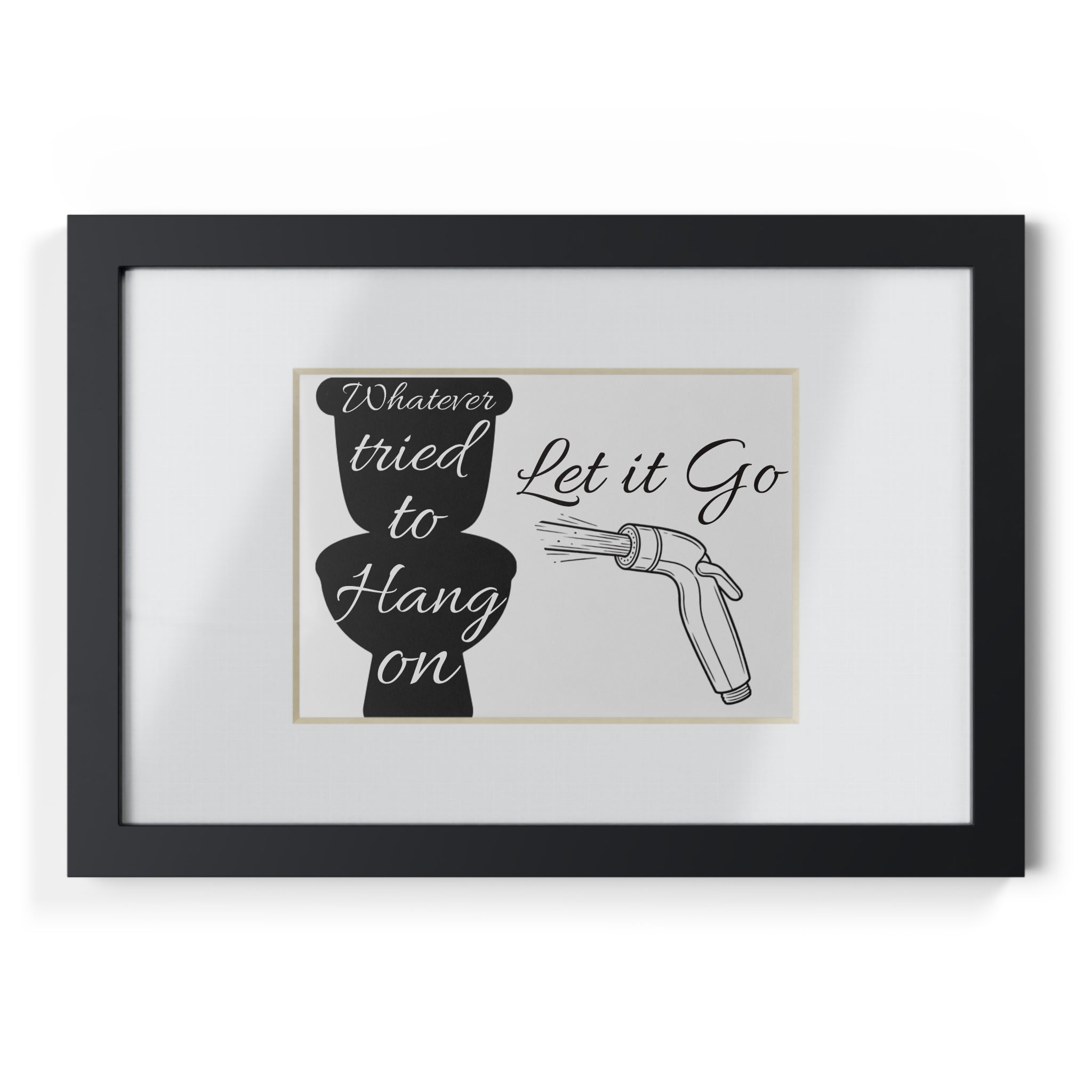 Funny Framed Bathroom Poster