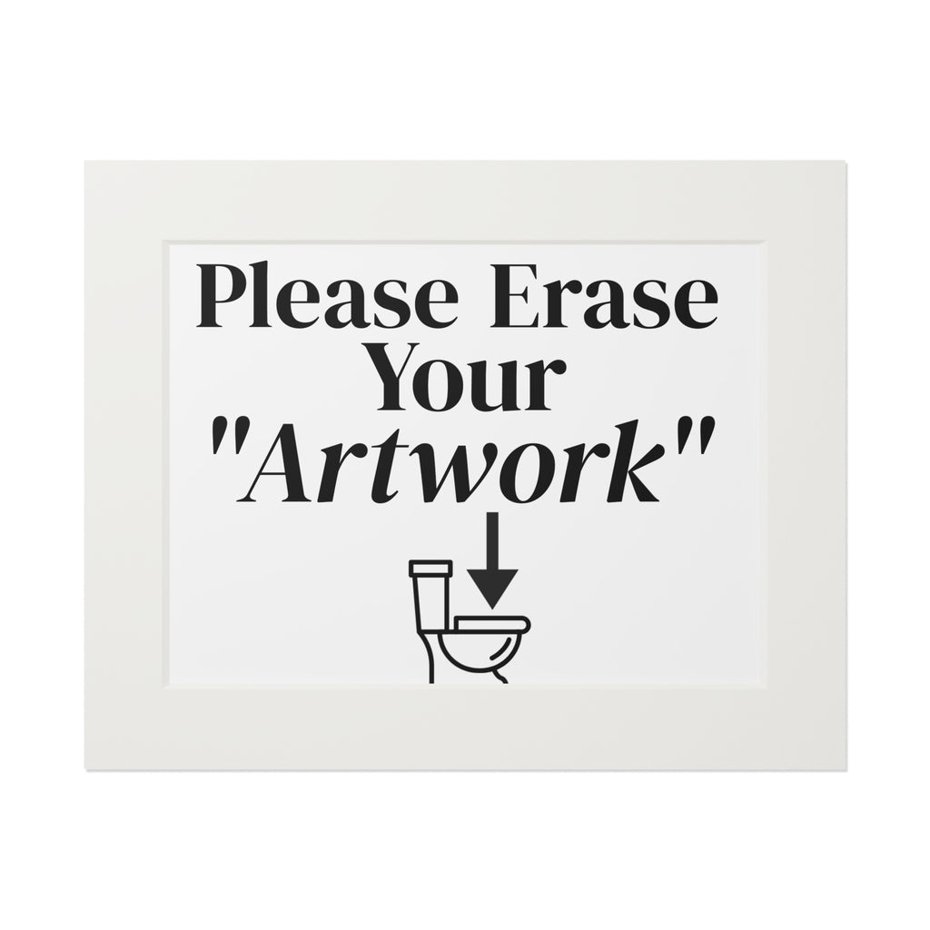 Please Erase Your 'Artwork' — Humorous Bathroom Decor