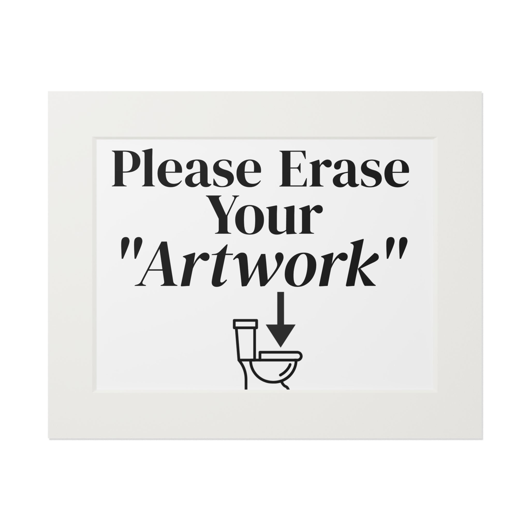 Please Erase Your 'Artwork' — Humorous Bathroom Decor