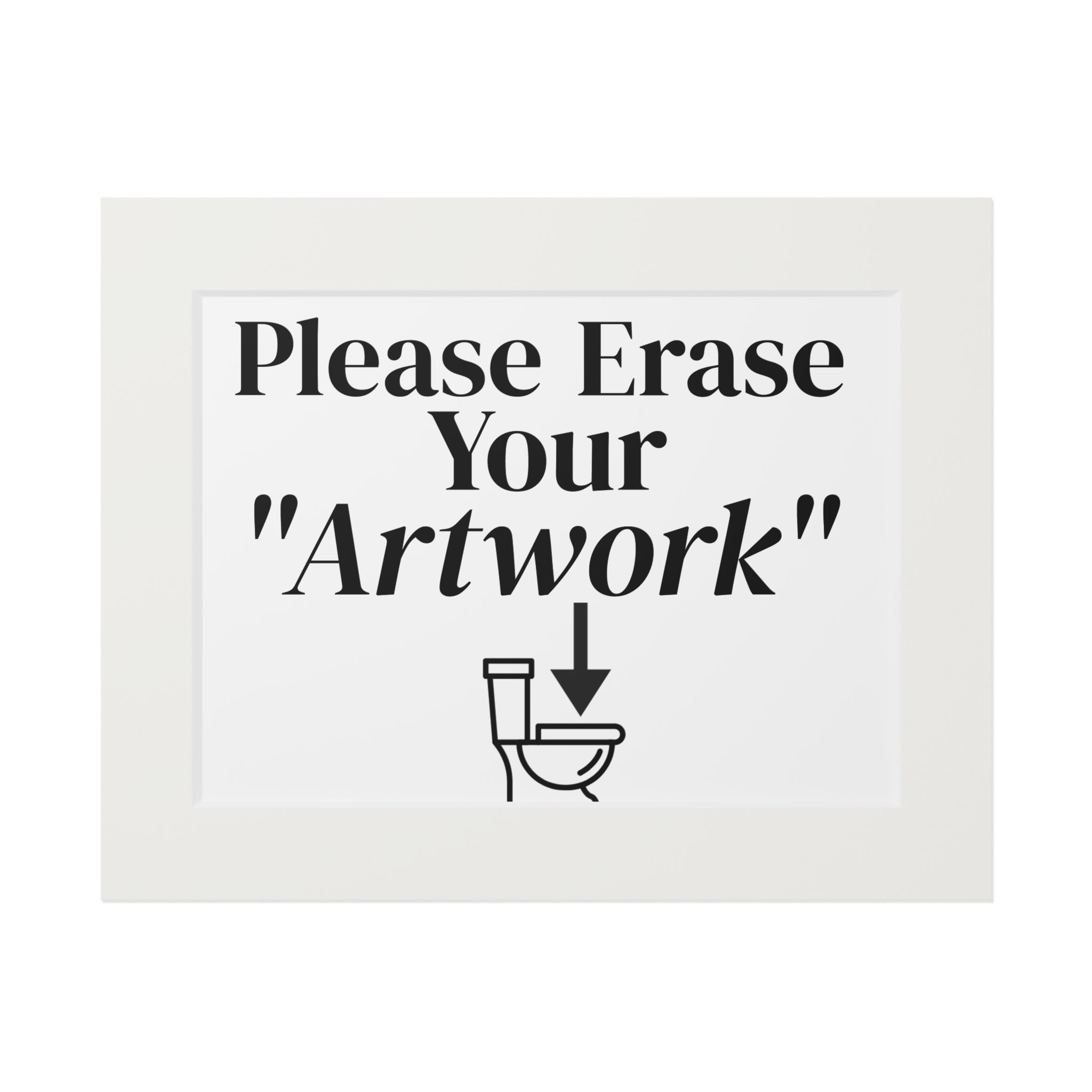 Please Erase Your 'Artwork' — Humorous Bathroom Decor